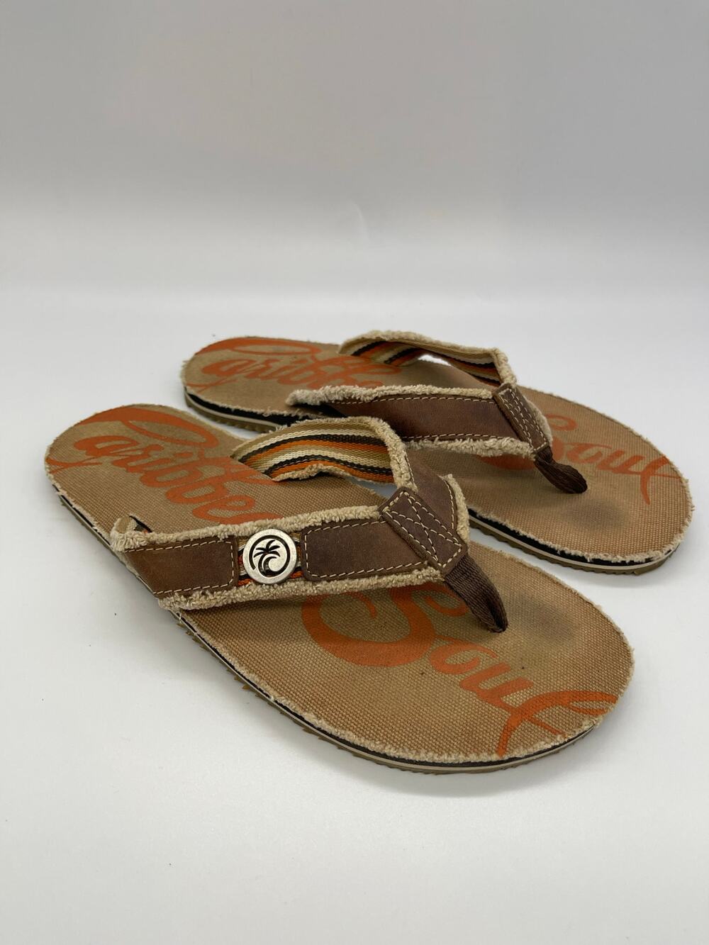 Caribbean Soul Men's Zuma Flip Flop Sandals Size 8